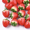 Resin Pendants, with Platinum Tone Iron Findings, Imitation Food, Strawberry, Red, 28~29x20x20mm, Hole: 2mm