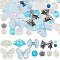 DIY Jewelry Making Finding Kit, Including Plastic Leaf & Plastic Butterfly & Acrylic Fan Pendants, Acrylic Flower, Plastic Bear Cabochons, Mixed Color, 212Pcs/set
