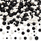 OLYCRAFT 710 Pcs Round Volcanic Lava Beads 4mm 6mm 8mm 10mm Natural Lava Beads with 1mm Hole Round Loose Energy Beads Gemstone Energy Beads for Bracelets Necklace Jewelry Making - Black/White