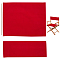 Cloth Chair Replacement, with 2 Wood Sticks, for Director Chair, Makeup Chair Seat and Back, FireBrick, 195~420x530x2.5mm