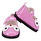Imitation Leather Leather Shoes, Doll Making Supplies, Pearl Pink, 50mm, 2pcs/bag