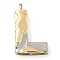 Brass Pendants, Cadmium Free & Nickel Free & Lead Free, Real 18K Gold Plated And Platinum, Letter Charms, Letter L, 28x16.5x4mm, Hole: 3x2mm