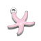 304 Stainless Steel Enamel Charms, Starfish Charms, Pink, 11.5x10x2.5mm, Hole: 1mm