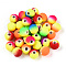 Spray Painted Acrylic Beads, Two Tone Color, Round, Mixed Color, 8mm, Hole: 2mm, about 2000pcs/500g