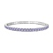 925 Sterling Silver Micro Pave Cubic Zirconia Stretch Bracelets for Women, Platinum, Lilac, 1/8 inch(0.35cm), Inner Diameter: 2-1/8 inch(5.45cm)~2-1/4 inch(5.6cm)
