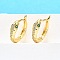 Snake Brass Micro Pave Cubic Zirconia Hoop Earrings, Long-Lasting Plated, Lead Free & Cadmium Free, Real 18K Gold Plated, 17x16x4.5mm