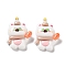 Cartoon White Cat Resin Decoden Cabochons, Cute kitten, Hat, 30.5x24x9mm