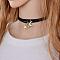 3Pcs 3 Styles Moon Star Sun Alloy Pendant Faux Suede Cord Multi-Strand Choker Necklaces for Women, Black, Golden, 16.54~16.93 inch(42~43cm), 1pc/style