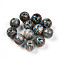 Resin Beads, Round, Two Tone, Medium Turquoise, 8mm, Hole: 2mm