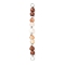 Faceted Round Natural Carnelian & Red Jasper & Potato Natural Cultured Freshwater Pearl Beaded Connector Charms, with Copper Wire Loops, Platinum, 40x4.5~5x3mm, Hole: 1.8mm