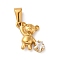PVD Vacuum Plating 304 Stainless Steel Pendants, with Rhinestone, Long-Lasting Plated, Bear with Star Charm, Golden, 14x16.5x4.5mm, Hole: 6.5x2.5mm