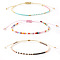 Bohemian Glass Seed Bead Rainbow Friendship Bracelets, Adjustable Stackable Bracelets, Mixed Color