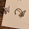 Butterfly Brass Micro Pave Clear Cubic Zirconia Cuff Earrings, Platinum, 12x9mm