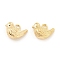 Brass Charms, Cadmium Free & Nickel Free & Lead Free, Bird Charm, Real 18K Gold Plated, 7x10x4mm, Hole: 1.6mm