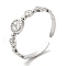 Non-Tarnish 304 Stainless Steel Flat Round Wrap Open Cuff Ring for Women, Stainless Steel Color, US Size 7 1/4(17.5mm)