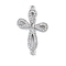 Rack Plating Brass Micro Pave Clear Cubic Zirconia Flower Connector Charms, Long-Lasting Plated, Cadmium Free & Lead Free, Platinum, 26.5x15.5x2mm, Hole: 1~1.2mm