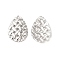 Non-Tarnish 304 Stainless Steel Pendants, Braided Texture Teardrop Charms, Stainless Steel Color, 24x16.5x2.5mm, Hole: 1.5mm
