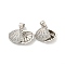 Brass Micro Pave Clear Cubic Zirconia Pendants, Cadmium Free & Nickel Free & Lead Free, Shell Charms, Platinum, 13x12.5x6mm, Hole: 5.5x3.5mm