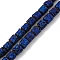Electroplated Natural Lava Rock Beads Strands, Column, Blue Plated, 4~4.5x4.5~5mm, Hole: 0.9mm, about 78pcs/strand, 16.14''(41~41.5cm)