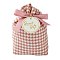 Cloth Tartan Gift Candy Drawstring Bags, Wedding Candy Storage Pouches, Pink, 18x13cm