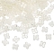 20Pcs Resin Beads, Clover, White, 5x5mm, Hole: 0.8mm