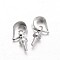 Brass Peg Bails Pendants, For Half Drilled Beads, Platinum, 7x4.5x3mm, Hole: 4x3.5mm, Pin: 1mm