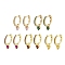 Brass Pave Cubic Zirconia Heart Hoop Earrings for Women, Real 18K Gold Plated, Mixed Color, 20x4mm