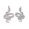 Non-Tarnish 201 Stainless Steel Pendants, Snake Charm, Stainless Steel Color, 26x13.5x2mm, Hole: 1.2mm