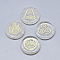 Synthetic Quartz Crystal Cabochons, Flat Round with Auspicious Cloud Pattern, 25x5.5mm, 4pcs/set