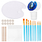 DIY Palette Drawing Board Making Kits, with Silicone Molds, Art Brushes, Silicone 100ml Measuring Cup, Plastic Transfer Pipettes, Birch Wooden Craft Ice Cream Sticks, Latex Finger Cots, White, 299x215x8mm, Hole: 20.5x30mm, 1pc