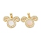 Brass Micro Pave Clear Cubic Zirconia Pendants, Cadmium Free & Lead Free, with Shell, Real 18K Gold Plated, Bear, 16.5x22.5x2.5mm, Hole: 5x3.6mm