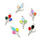 Alloy Enamel Pendants, Balloon Charms, Platinum, Mixed Color, 23.5x13x1.5mm, Hole: 1.8mm