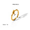 Minimalist Stainless Steel Knot Open Cuff Rings, Real 18K Gold Plated, Inner Diameter: 18mm