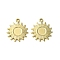 304 Stainless Steel Pendant  Cabochon Settings, Sun, Real 14K Gold Plated, Tray: 6mm, 19x16x1.5mm, Hole: 1.4mm