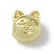 Rack Plating Brass Beads, Long-Lasting Plated, Lead Free & Cadmium Free, Cat, Real 18K Gold Plated, 9.5x8.5x8mm, Hole: 3.5mm
