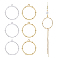 20Pcs 2 Colors Zinc Alloy Pendants, Ring, Platinum & Golden, 28x26.5x2.5mm, Hole: 1.8mm, 10pcs/color, 20pcs