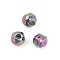 Textured 316 Surgical Stainless Steel Beads, Round, Ion Plating(IP), Rainbow Color, 3mm, Hole: 1mm