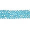 Transparent Electroplate Glass Beads Strands, AB Color Plated, Faceted, Bicone, Light Sky Blue, 3.5~3.8x3mm, Hole: 0.8mm, about 107~110pcs/strand, 32.5~34cm