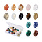 28Pcs 14 Style Natural & Synthetic Mixed Gemstone European Large Hole Beads, Rondelle, 13~14x7~8mm, Hole: 5mm, 2pcs/style