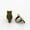 Tibetan Style Alloy Slide Charms, Owl, Nickel Free, Antique Bronze, 20x10x11mm, Hole: 7x8mm