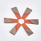 Resin & Walnut Wood Pendants, Trapezoid, Coral, 49~49.5x19~19.5x3.5mm, Hole: 2mm