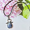 Angel Wings Natural Blue Spot Jasper Teardropt Pendant Necklaces