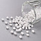 Glass Seed Beads, Opaque Colors Lustered, Round, White, 3mm, Hole: 1mm, about 10000pcs/pound