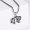 Cool Retro Stainless Steel Elephant Pendant Necklaces for Men, Stainless Steel Color