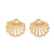 201 Stainless Steel Pendants, Manual Polishing, Shell PVD Vacuum Plating, Real 18K Gold Plated, 15x16x1.5mm, Hole: 2x3mm