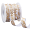 WADORN 10 Yards Elastic Woven Jacquard Ribbon, 5/8 Inch Gold Floral Ethnic Printed Boho Trim Elastic Band Vintage Floral Nylon Sewing Elastic Trim for DIY Craft Clothing Embellishment Decor, White