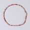 Bohemian Style Natural Rhodonite Faceted Round Beaded Stretch Bracelets for Women's Fashion Luxury Versatile, 6-1/2 inch(16.5cm)