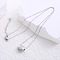 Stainless Steel Heart Pendant Necklaces for Women, Stainless Steel Color
