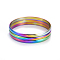 Fashion 304 Stainless Steel Bangle Sets, Rainbow Color, 2-5/8 inch(6.8cm), 3pcs/set