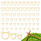 60Pcs 3 Styles Alloy Pendants, Kitten Charms, Golden, 1.2~2x1.25~2.1x0.18cm, Inner Diameter: 0.85~1.6cm, 20pcs/style